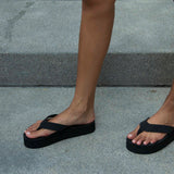Women's Platform Flip Flops Black