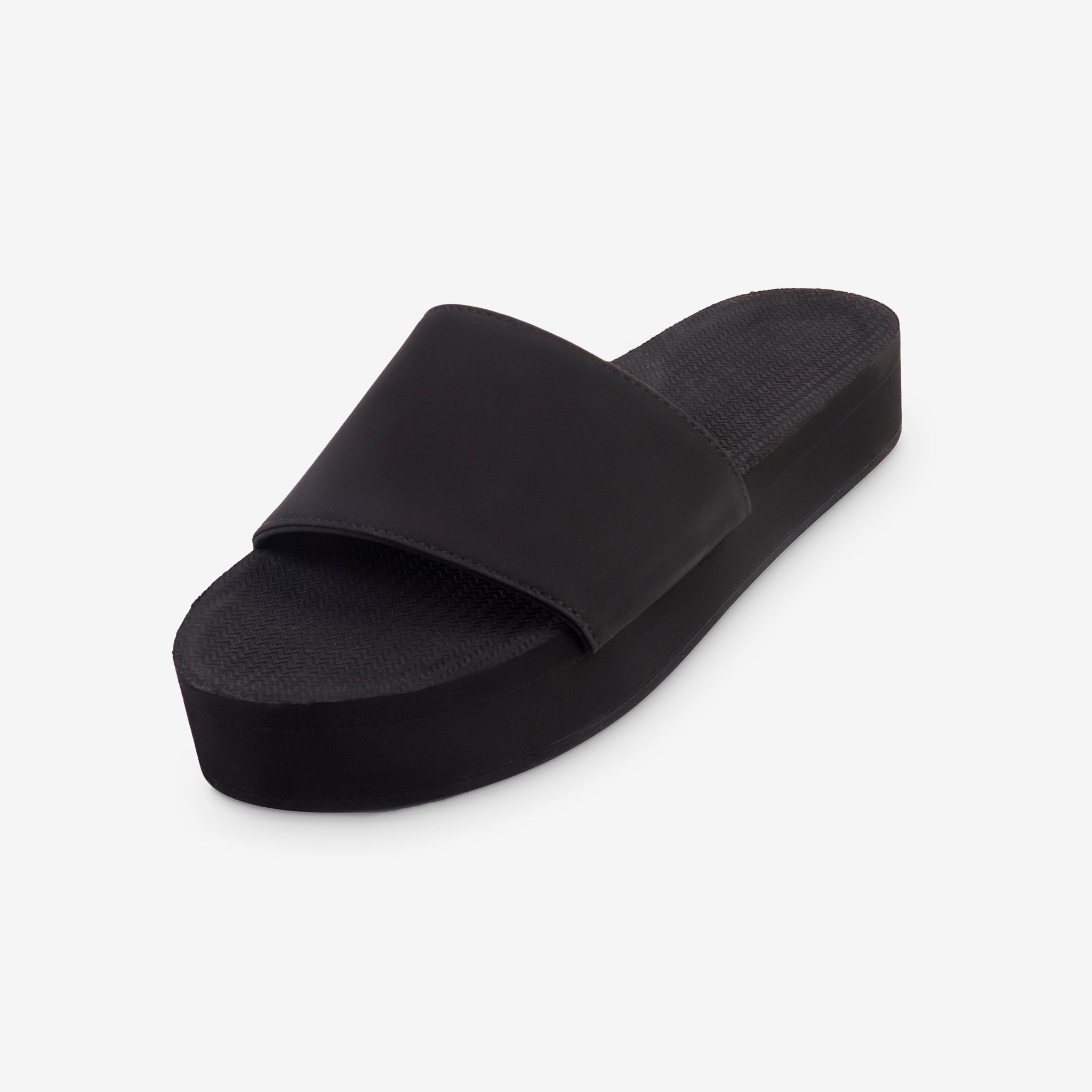 Women's Platform Slide Black – Indosole Europe - Main Image